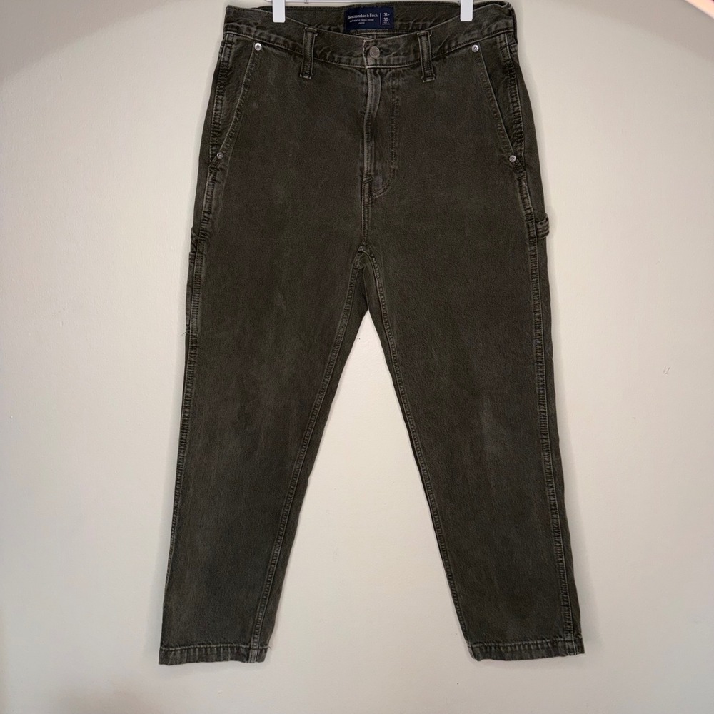 Abercrombie‎ Fitch Loose Carpenter Jeans Olive Green Mens Size 31x30
